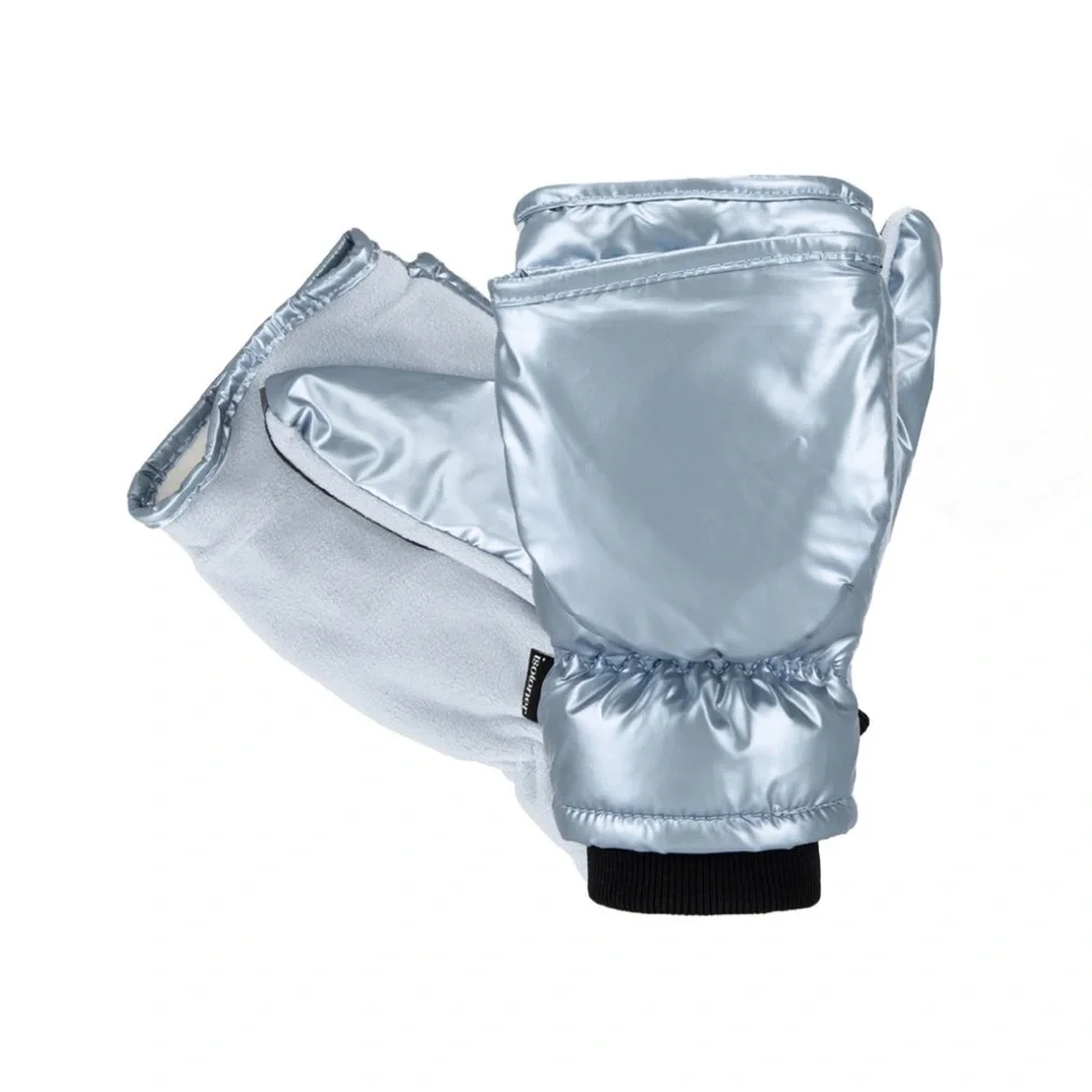 ❄️ NWT Isotoner Metallic Flip-Top Mittens | Blue | S/M & L/XL - Picture 2 of 8